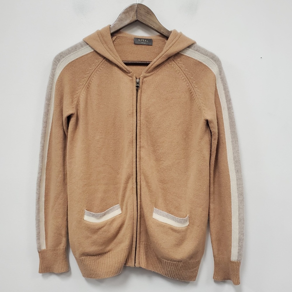 N.Peal London Mens Cashmere Zip Hoodie Size XS Luxury Designer Cardigan Hooded
